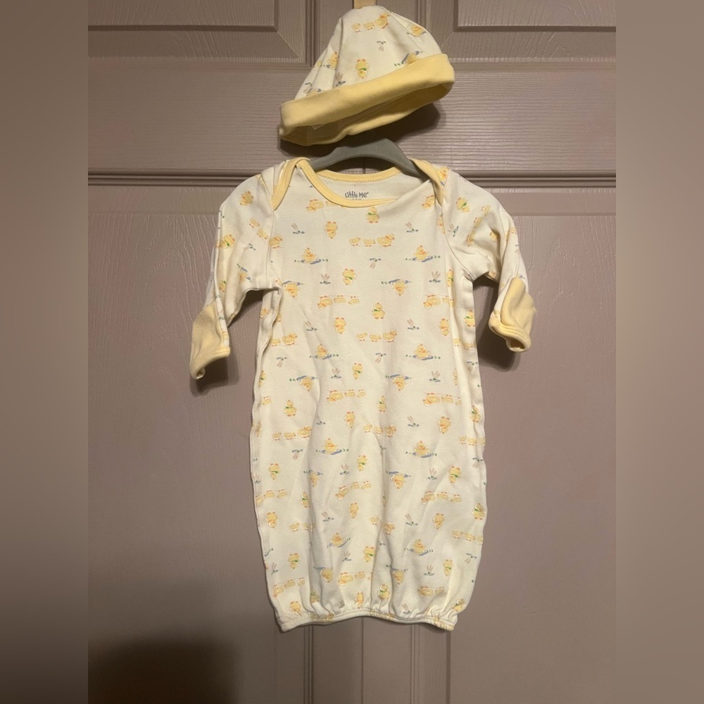 Little Me Yellow Floral Sleep Sack with Hat